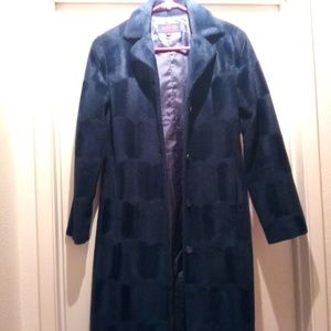 NAVY BLUE FUR COAT